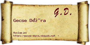 Gecse Dóra névjegykártya